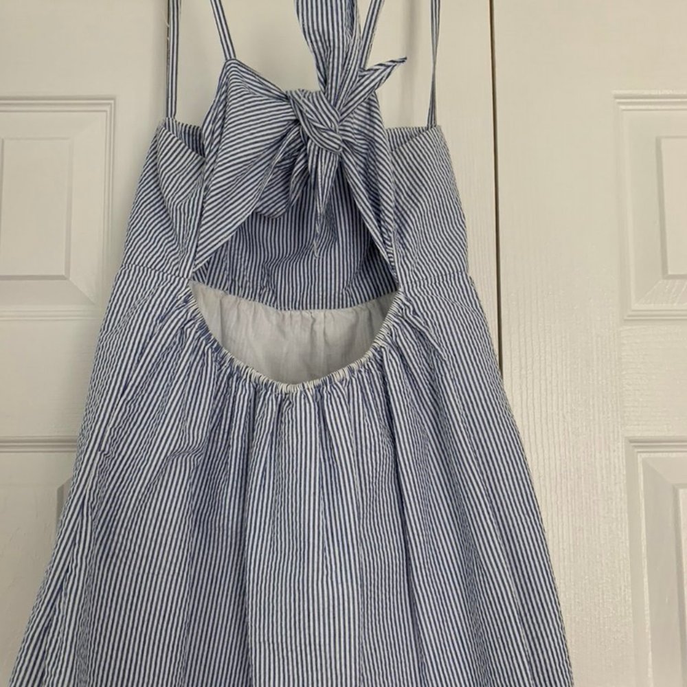 Blue Seersucker Tank